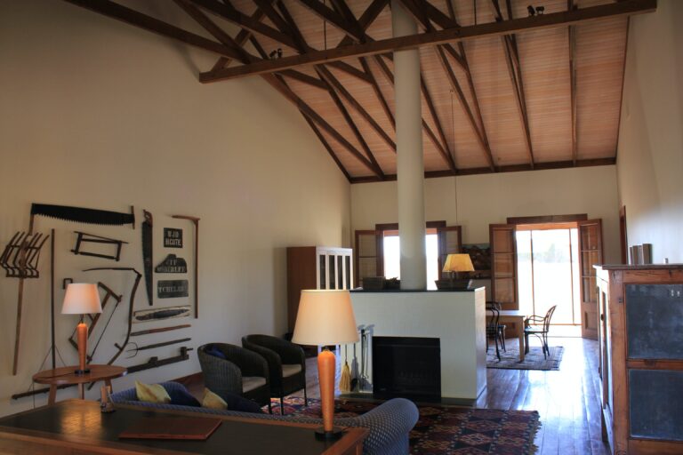 The cabins keep the Australian farm theme through the space.