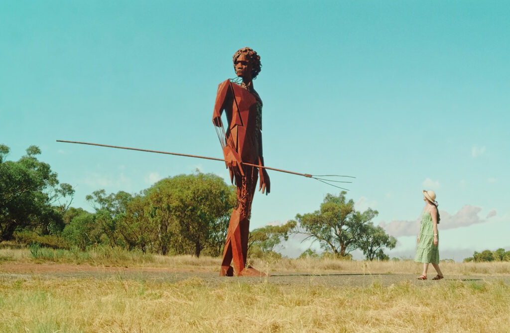 Aboriginal Man sculpture down the lachlan