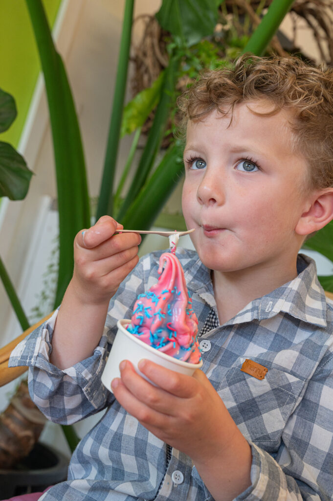 Boy eating ice cream at the Lachlan