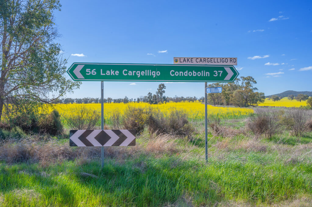 Lake Cargelligo and Condobolin Road Sign Lachlan Shire