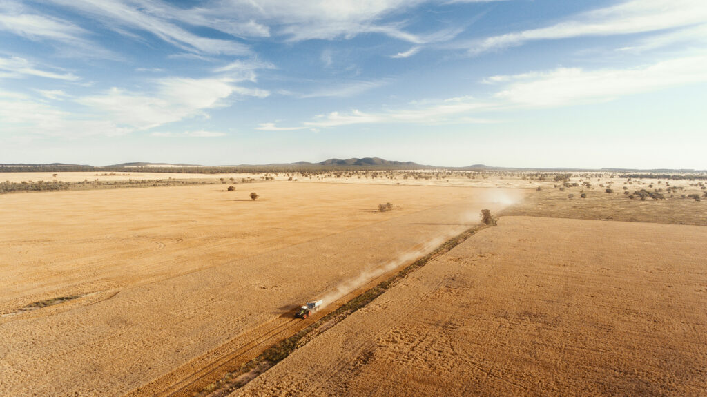 Harvester on farm Condobolin