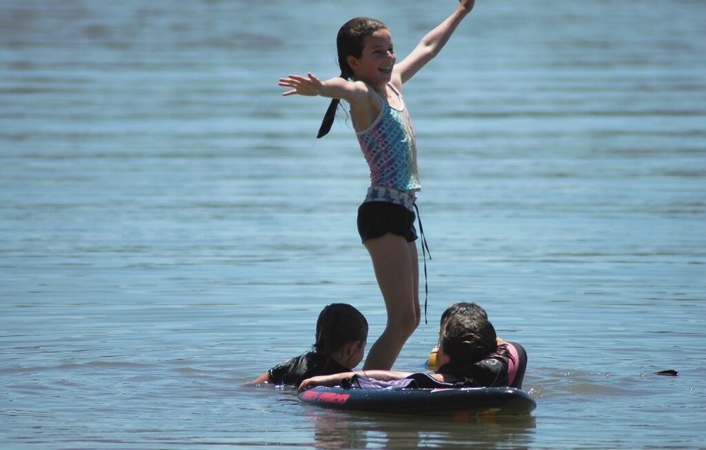 Kids swimming