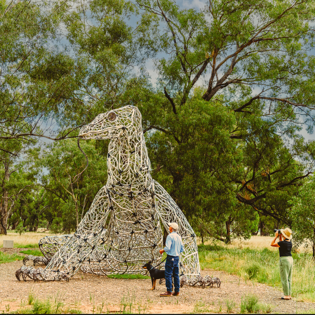 Varanus lizard Sculpture down the lachlan